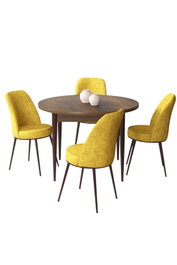 Hanah Home Juego de Mesa y Sillas de 5 Piezas Barroco y Mostaza